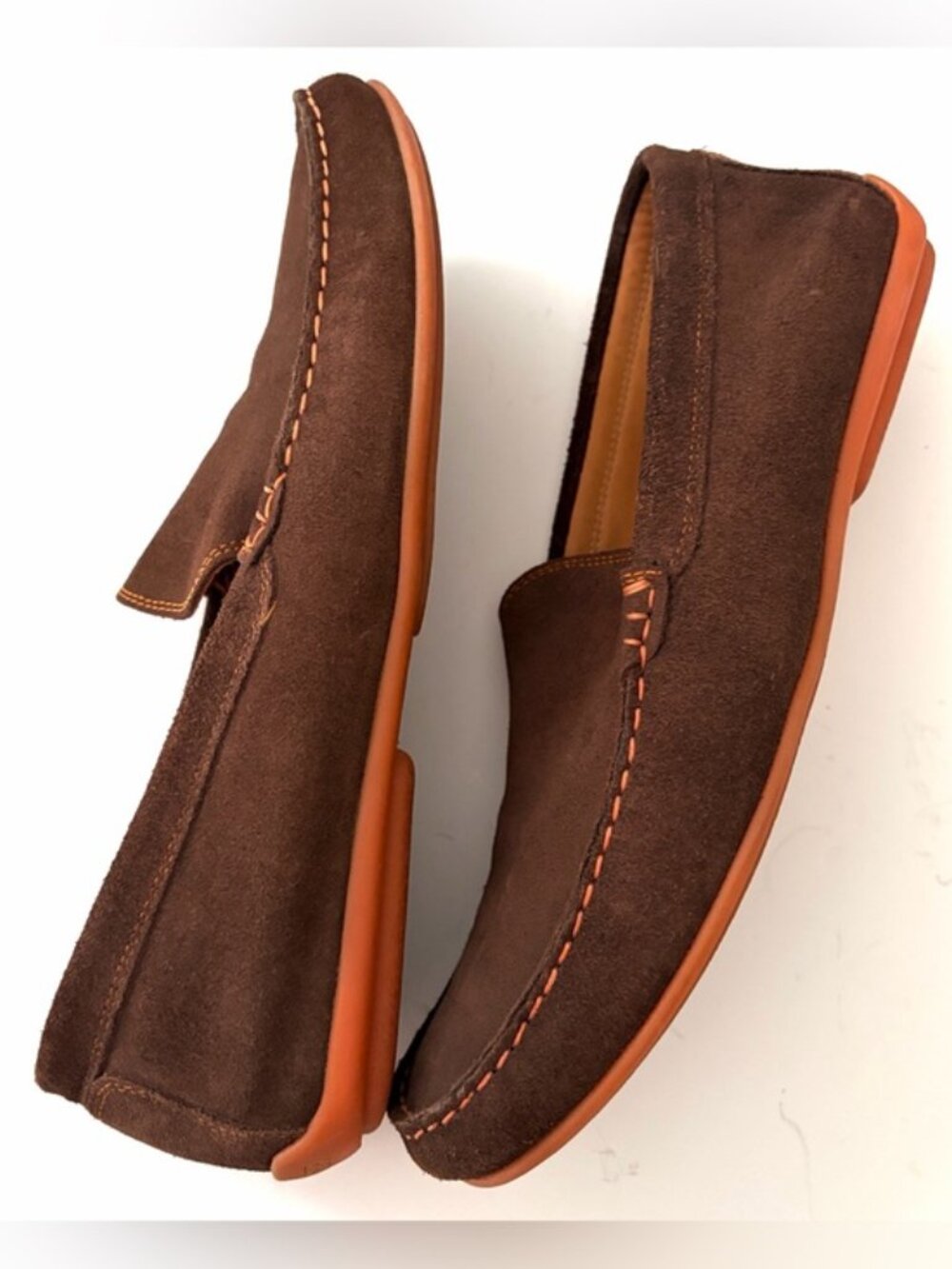 Austen Heller Man’s Whaler Loafers Brown Suede Handmade Moccasin Loafers 10.5 - Picture 4 of 16